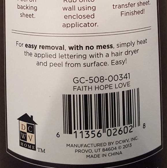 Wall Lettering- 'Faith❤Hope❤Love', New - Picture 7 of 8